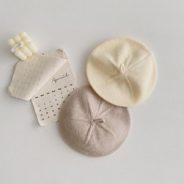 

caps hats fashion knit beret children baby hats autumn winter styling accessories hipster painter hat for girls kids bonnet 230213, Yellow
