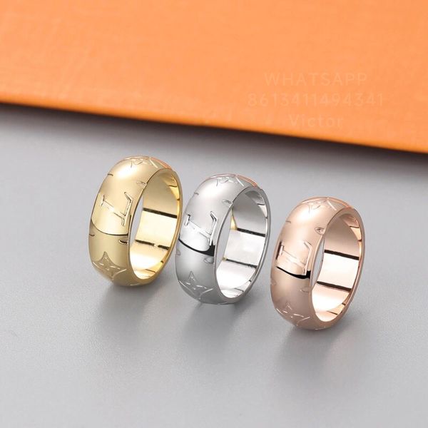 

lw couple ring for woman t0p quality cnc vintage for man gold plated stainless steel us size 5-11 official reproductions fashion luxury exqu, Silver