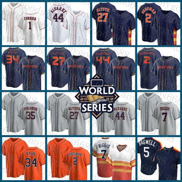 

2022 2023 new houston baseball jersey astros 27 jose altuve 44 yordan alvarez 2 alex bregman 30 kyle tucker 7 craig biggio 35 justin verland, Blue;black