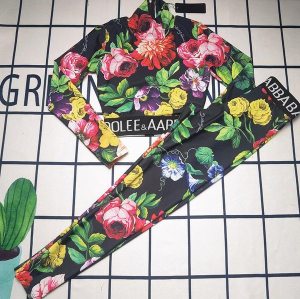 

flora swimwear shirt pant bathing suit for women yoga outfit trendy two piece swimsuit fashion padded beach wear bikini