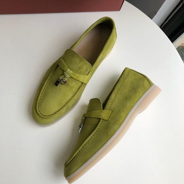 

designer men sneakers shoes loro suede loafers classic buckle round toes flat heel leisure comfort four seasons woman shoes 8zug 5jwa