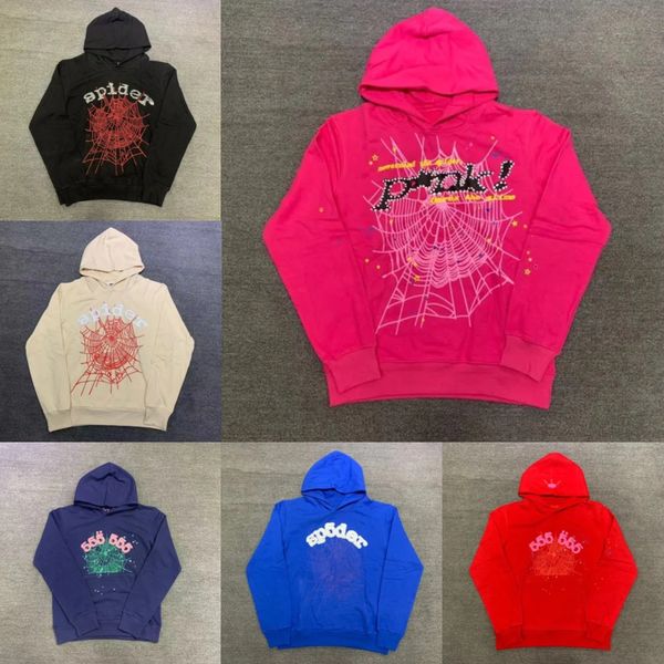 

sp5der hoodies young thug 555555 angel pullover pink red hoodye pants men quality shoe sp5ders printing spiders hoodie web sweatshirts v2zy, Black;brown
