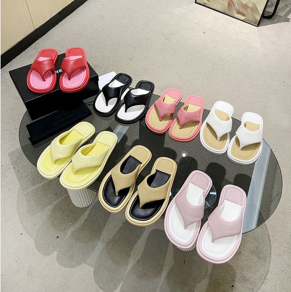

designer women slippers summer bread flip-flop sandal candy color slide luxury comfort flat slipper size 35-42, Black
