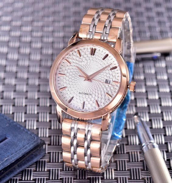 

luxury watch classic men's automatic mechanical watches size 40mm movement watchesdial reinforced glass stainless steel waterproof mens, Slivery;brown