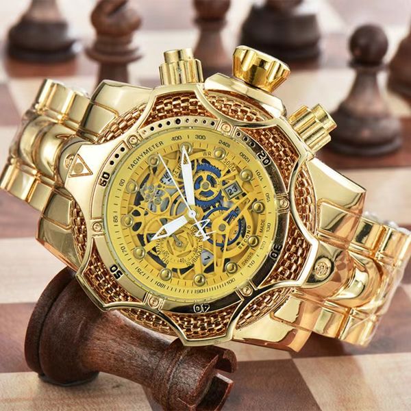 

cross-border europe, the united states and africa exploding wire vrus large dial steel belt sports tough guy men's watch, Slivery;brown