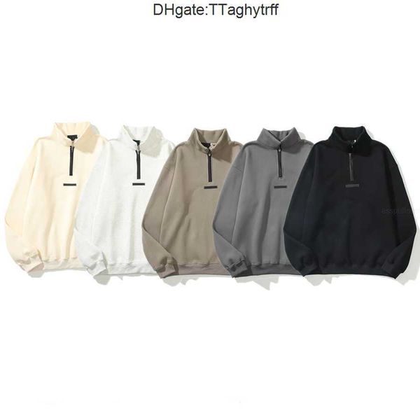 

mens designer hoodie sweatshirts hoodies ess 1977 on front hooded for man women fog god of fear multi thread flocking 1977 high street o31c, Black