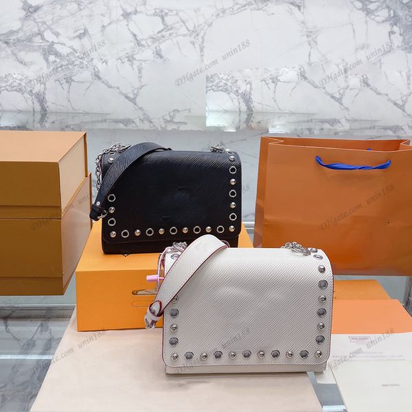 

23 women luxurys designers upscale totes bags pochette twist handbag patent leather detachable chain messenger bag messenger ladies wallets