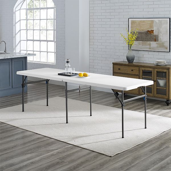 

mainstays 8 foot folding resin table white granite