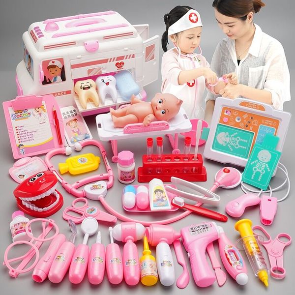 

Other Toys 35-51pcs/Set Girls Role Doctor Game Medicine Simulation Dentist Treating Teeth Pretend Play Toy for Toddler Baby Kids 230213