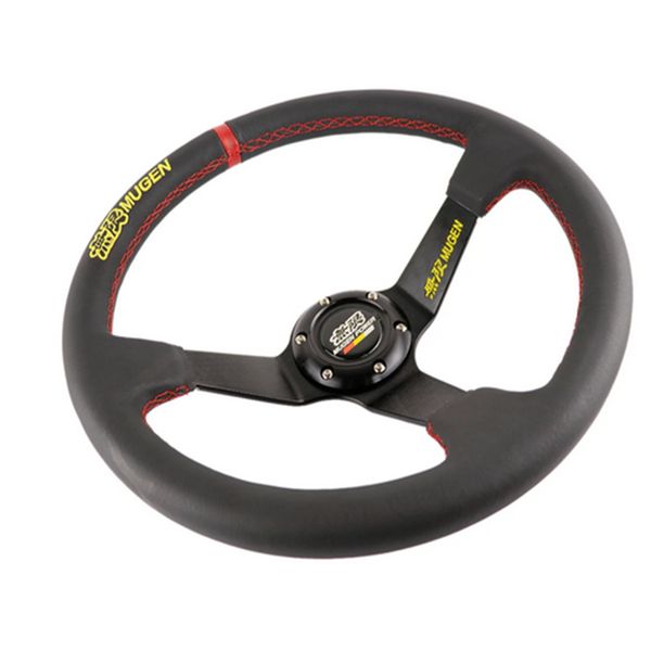 

14inch mugen leather sport steering wheel for honda civic racing car