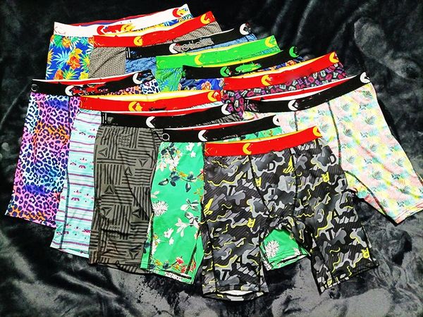 

mix colorrandom styles underpants men's boxer underwear sports hiphop rock excise underwear skateboard street quick dry polyester for s, Black;white