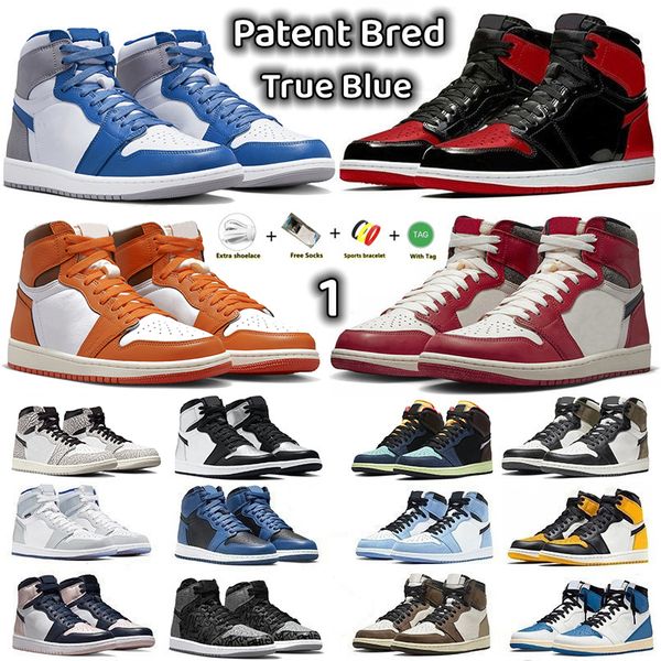 

jumpman 1 1s retro high og basketball shoes patent bred lost found starfish true blue white cement bio hack dark mocha twist silver men wome