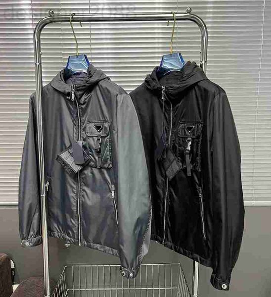 

men's jackets designer spring designer jacket windproof material chinese size jackets fashion pocket stitching design hooded zipper men, Black;brown