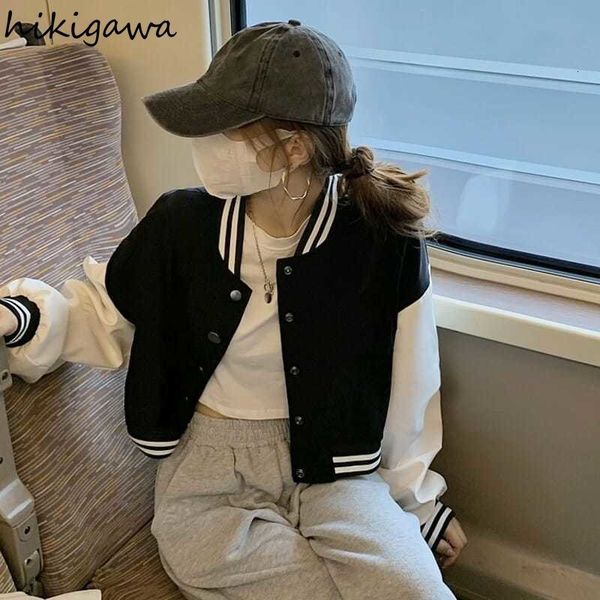

womens jackets crop for women streetwear casual y2k clothes vneck long sleeve korean coat fashion outwear ropa mujer 27i365 230214, Black;brown