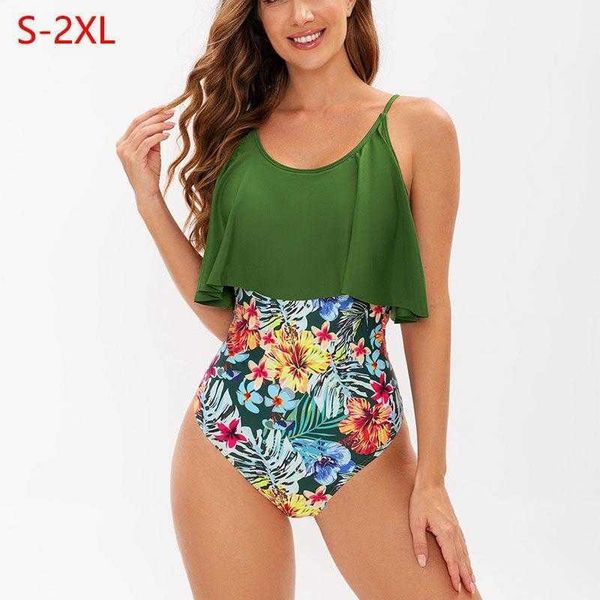 

tong one piece spring swimsuit womens ruffled triangle conservative bikini, White;black