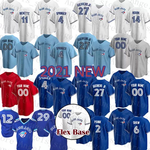 

toronto mens blue jays women 4 george springer custom 27 vladimir guerrero jr. baseball jersey 11 george bell 45 dalton pompey 33 ja happ, Blue;black