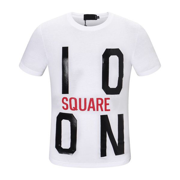 

22ss men's t-shirts summer clothing new d2 dsq icon gg pattern polo shirt luxury designer dsquare spray paint tee o-neck short sleeve b, White;black