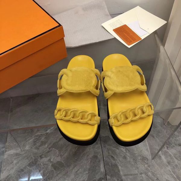 

202 3designer chypre slippers beach classic flat sandals men woman summer lady leather flip flops women fur slides wool scuffs 35-45, Black