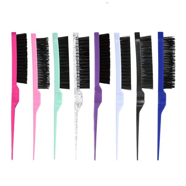 

professional salon abs handle natural nylon hair brush fluffy hair comb slim comb hairbrush hairdressing barber tool 2220, Silver