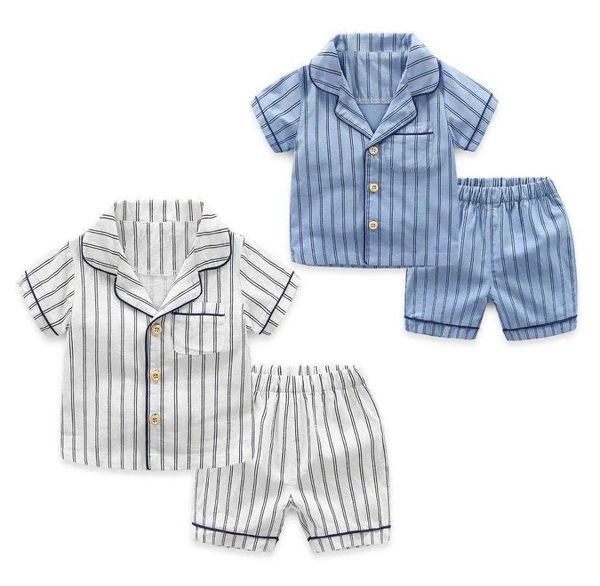 

clothing new kids baby clothes summer stripe print sets pcs short sleeve tshirtshorts child boy outfits years, White