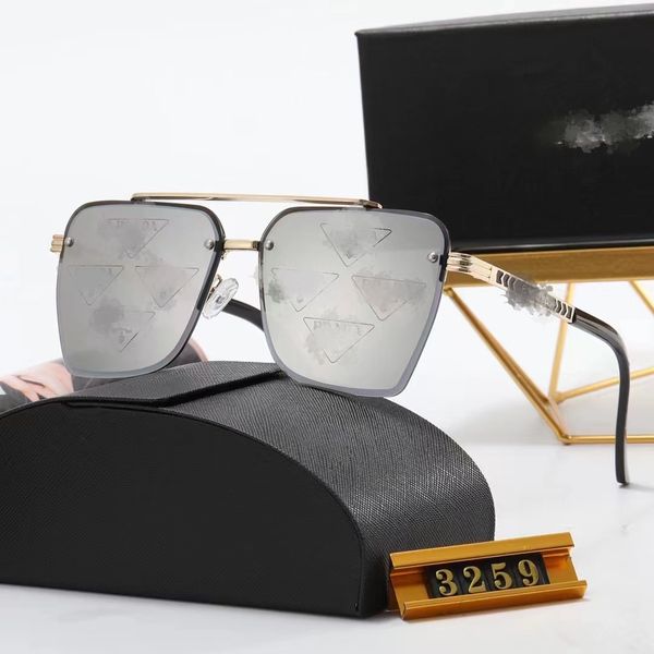 

fashion designer sunglasses classic eyeglasses goggle outdoor beach sun glasses for man woman 7 color optional triangular signature os3259 p, White;black
