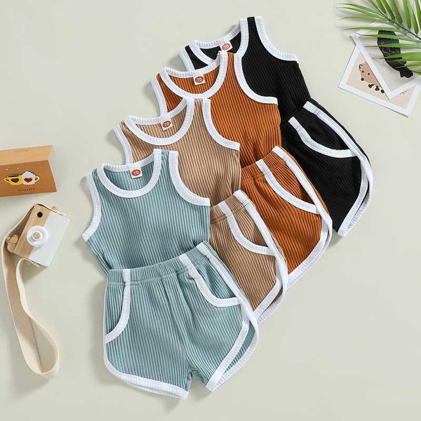 

sets newborn baby summer tracksuits cotton clothes soft suit toddler sleeveless tank shorts clothing set years, White