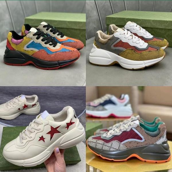

2023 designer sneakers shoes designer shoes platform sneakers rhyton casual shoes men women vintage sneaker ladies luxurys runn to, Black