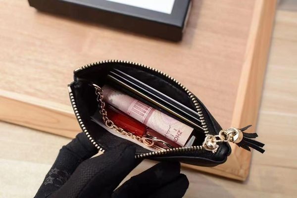 

luxury black red Wallets for Woman Organizer Wallet Classic Long Purse Lady Money Bags Zipper Pouch Coin Pocket Clutch women Card Holder Designer bag bagshoes1888, Coin purse-red