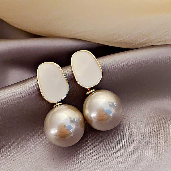 

s925 silver needle celebrity pearl earrings new fashion korean temperament net red personality earrings female silver needle, Golden