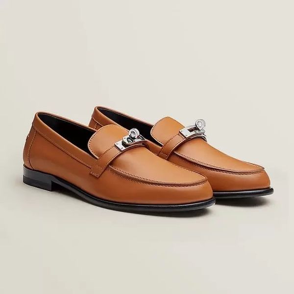 

23ss luxury gentleman business shoes mens destin loafers genuine leather gommino slip on walk wedding business drive dress classics shoes bo, Black