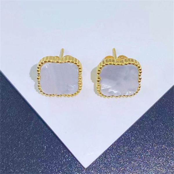 

four leaf back titanium steel 18k gold earrings for women luxury design earrings simple pendant linka, Silver