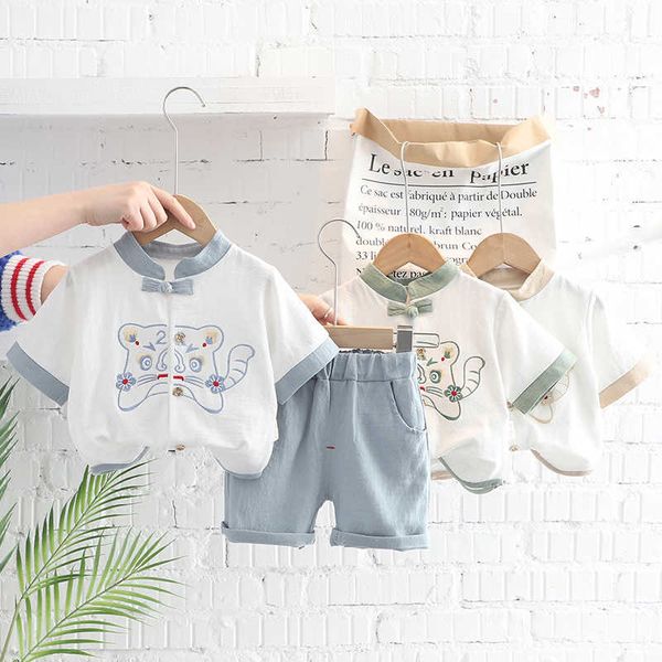 

lzh newborn clothes for boys sets cute embroidery girls clothing short sleeve toddler kids suit year baby set, White