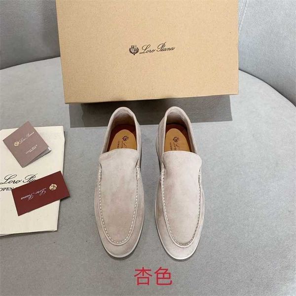 

italy designer loropiana shoes men's shoes lofo shoes and cricket shoes suede niujing shoes lazy shoes high elasticity p4db, Black;white