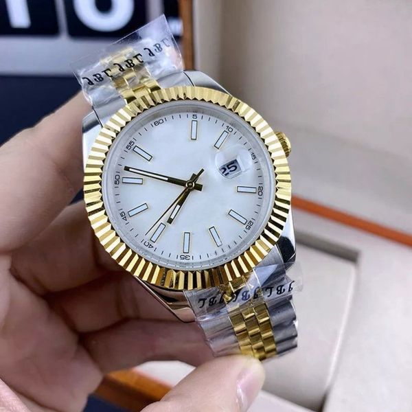 

with original box luxury calendar watches 118346 platinum diamond bezel box & papers automatic fashion brand men's watch wristwatch, Slivery;brown