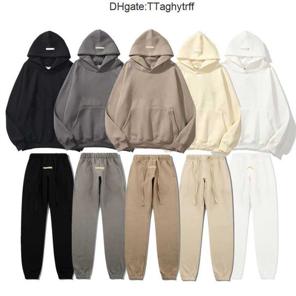 

mens hoodies sweatshirts designers hoodie ess 1977 on front hooded for man women fog god of fear multi thread flocking 1977 high street eelm, Black