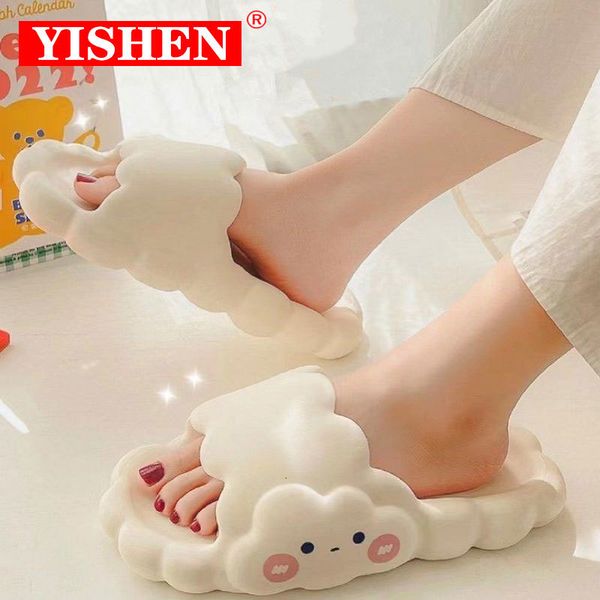 

slippers yishen women slippers cute cloud design cartoon sandals home indoor slides for lady soft slippers platform chaussons pour femme 230, Black