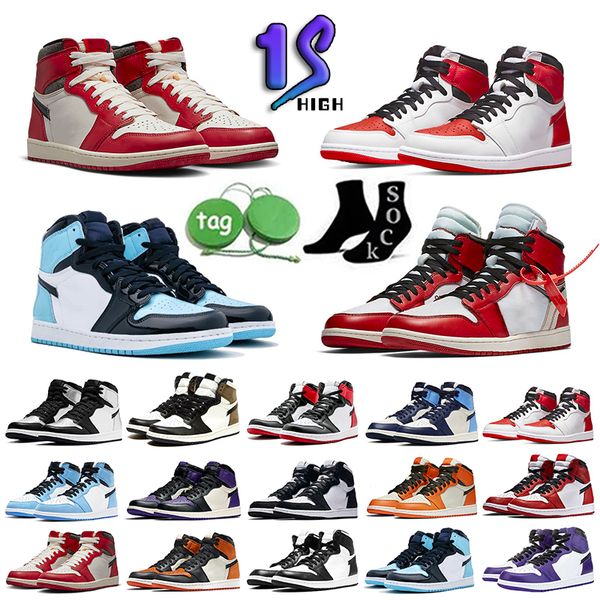 

2023 mens 1 1s basketball shoes jumpman og hyper solo white shadow designer sneakers obsidian university blue unc mid obsidian women trainer
