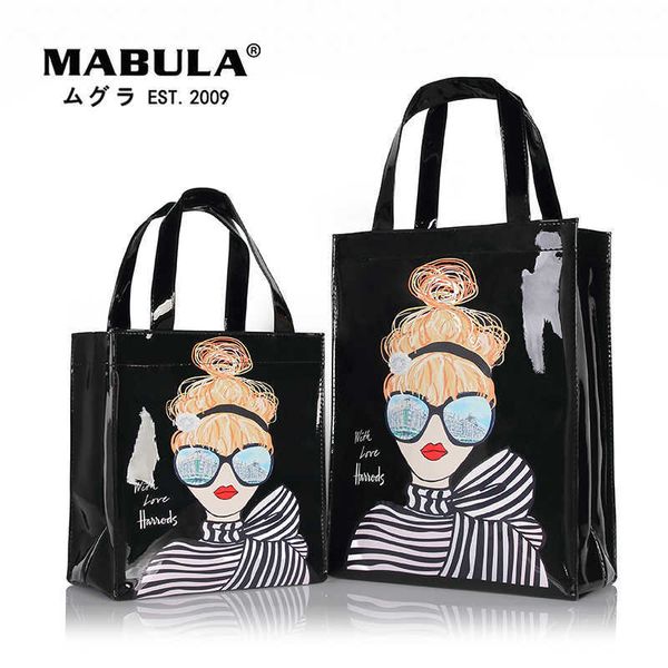 

totes london style pvc reusable shopping bag women's bag eco friendly small signature shopper bag waterproof handbag shoulder bag 0214v