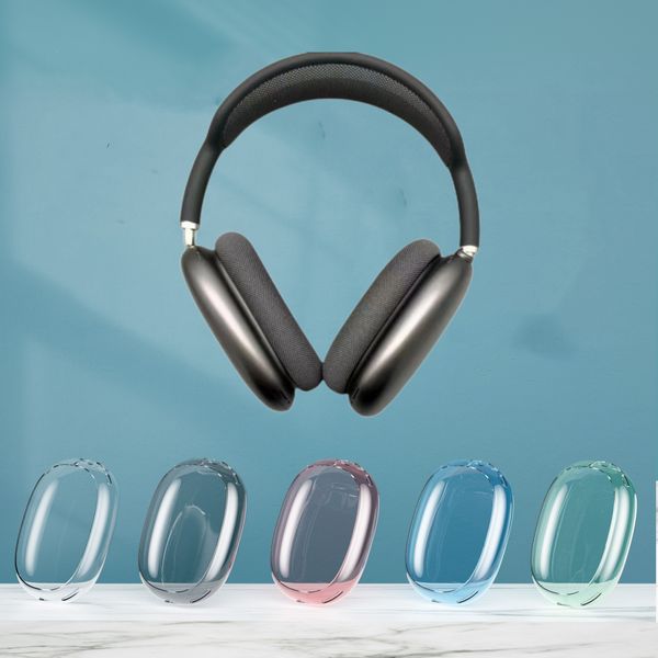 

for airpods max headband headphone accessories transparent tpu solid silicone waterproof protective case airpod maxs headphones headset cove