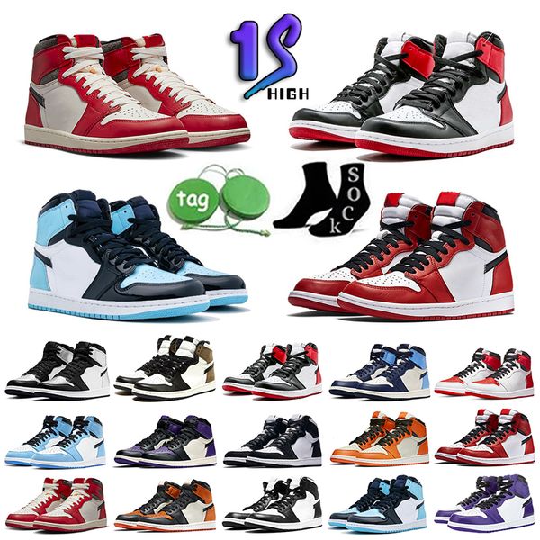 

jumpman 1 1s basketball shoes for men women bred patent university blue dark mocha heritage pollen mens trainers sports sneakers