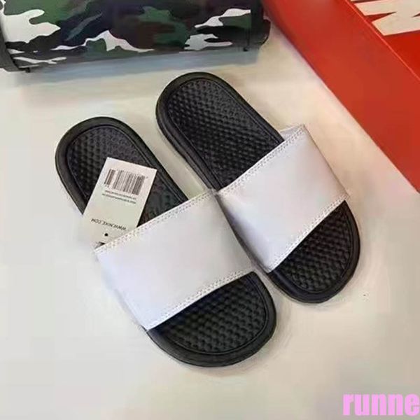 

with box men women sandals fashion slippers luxury slides summer flat slipper trendy leather rubber sandal mens beach slide us 5-11.5, Black