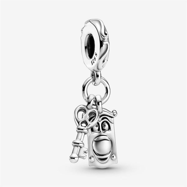 

new arrival 100% 925 sterling silver key & door knob dangle charm fit original european charm bracelet fashion jewelry accessories248e, Bronze;silver