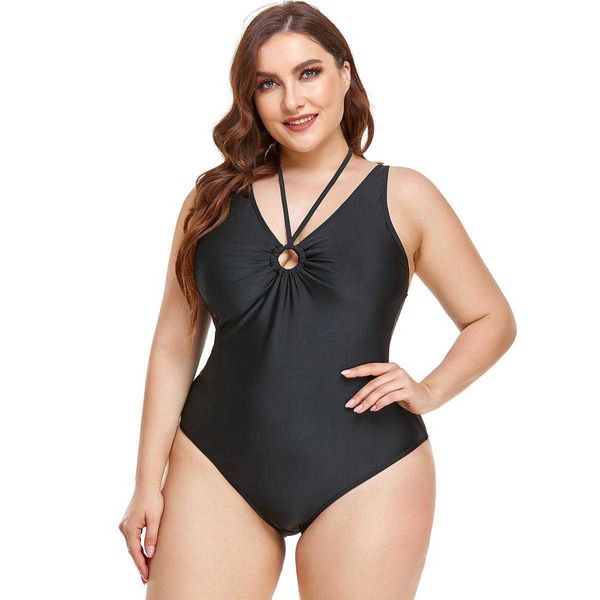 

siamese plus size swimsuit multicolor bikini womens pure color, White;black