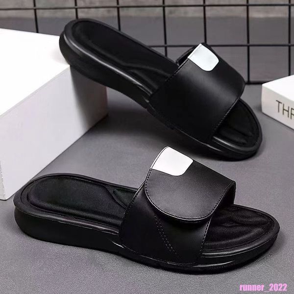 

luxury designer slippers sandals beach classic flat woman summer lady cartoon big head leather l bath fashion women shoes large size 35-41-4, Black
