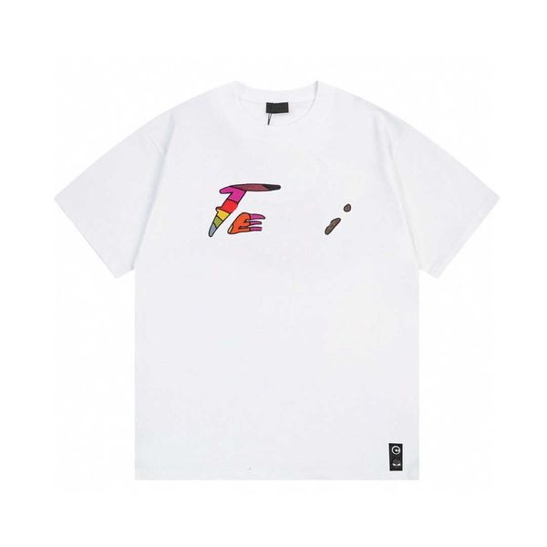 

designer luxury fends classics gradient letter embroidery short sleeve men's and women's leisure simple couple loose bottom t-shir, Black;brown