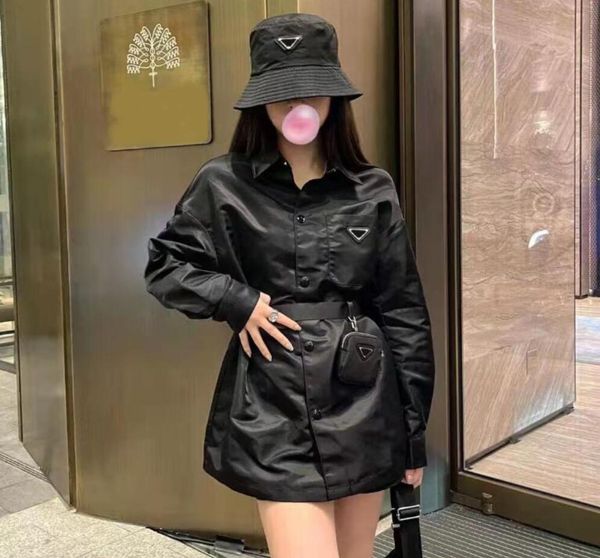 

designer women jackets fashion letters badge embroidery windbreaker jacket with belts purse spring autumn streetwear womens clothing, Black;brown