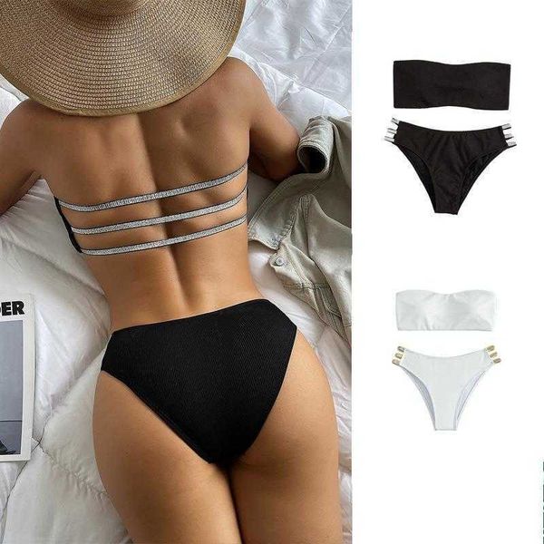 

fashion high waist beach bikini tube backless for women, White;black