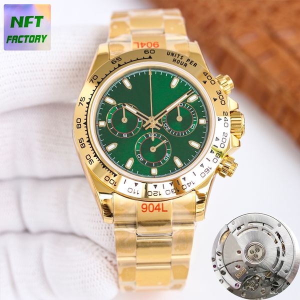 

nft factory watches v11 deluxe luxury mens watch sapphire automatic chronograph watches eta 4130 ceramic bezel 116500 model 904l case stainl, Slivery;brown