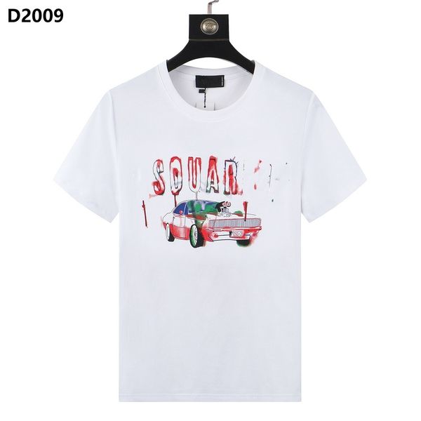 

2023 men t shirt designer d2 mens polo shirt luxury dsquare print shorts o-neck short sleeve men's shirts dt2022 dsq streetwear tee sh, White;black