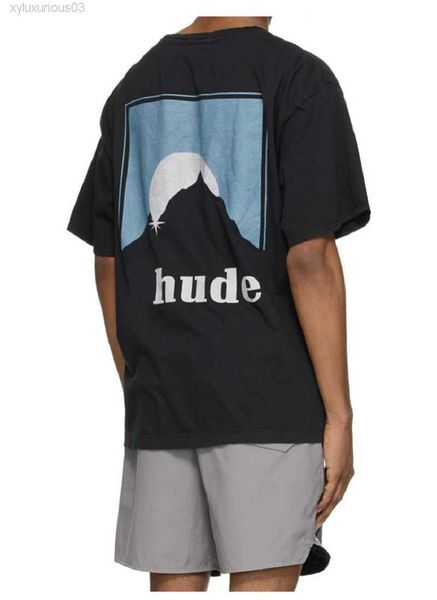 

2022 ins american los angeles rhude mountain tee skateboard mens designer t shirt women street casual tshirt, White;black